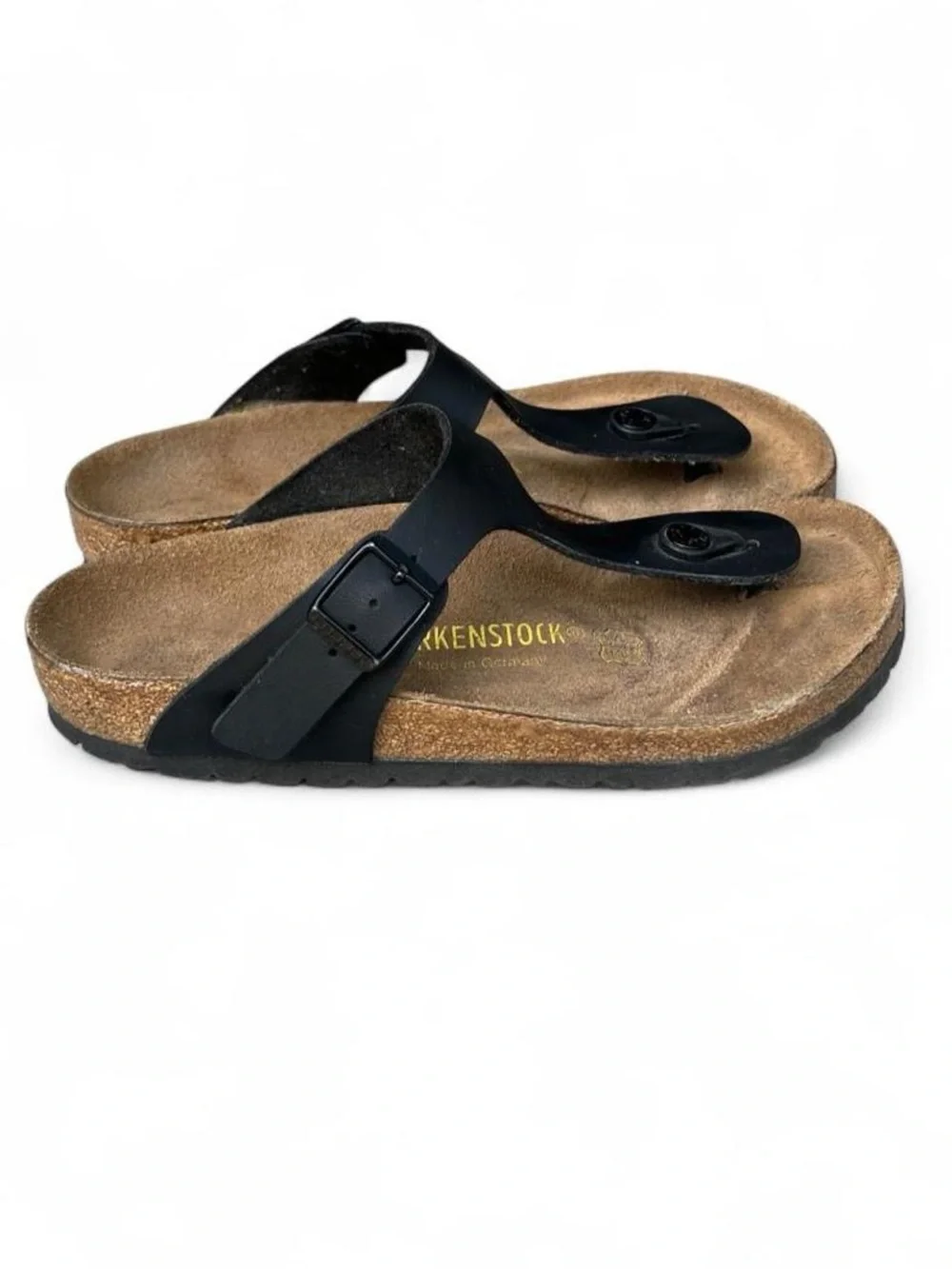 Birkenstock Gizeh Black Birko-Flor Thong Sandals EU 37 Womens 6 Regular Width